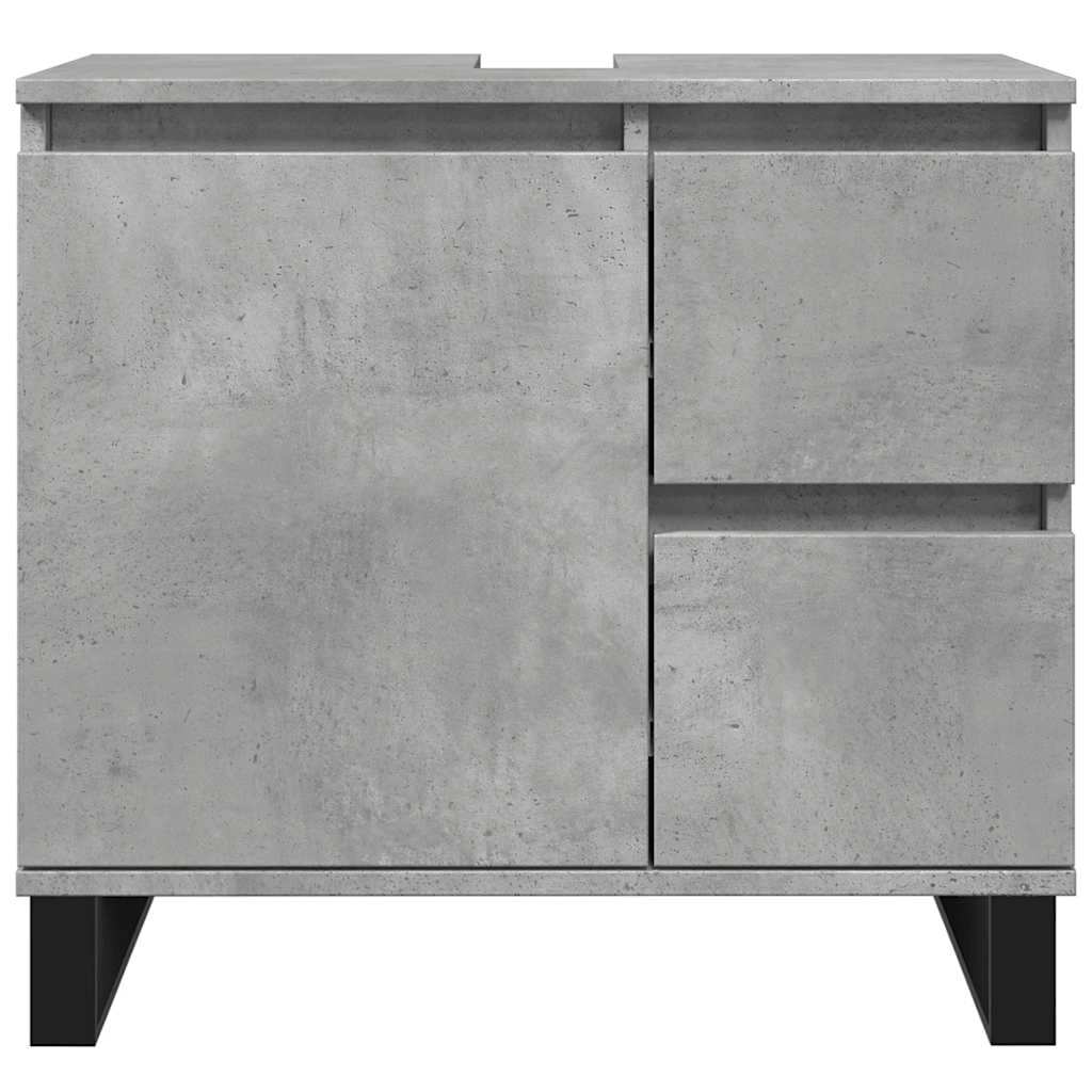 Badkamerkast 65x33x60 cm bewerkt hout betongrijs is nu te koop bij PeponiXL, paradijselijk wonen!