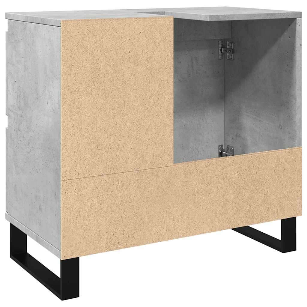 Badkamerkast 65x33x60 cm bewerkt hout betongrijs is nu te koop bij PeponiXL, paradijselijk wonen!