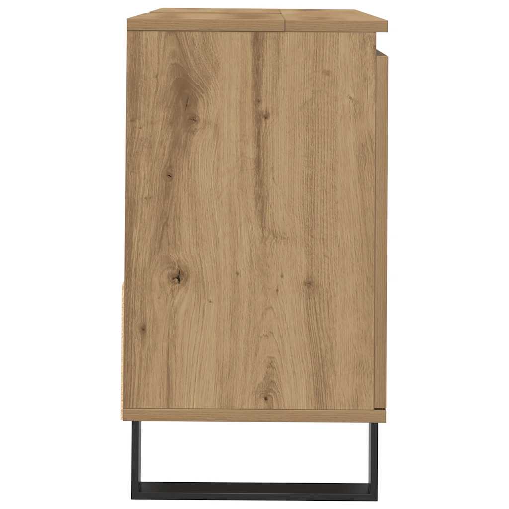 Badkamerkast 65x33x60 cm bewerkt hout artisanaal eikenkleurig is nu te koop bij PeponiXL, paradijselijk wonen!