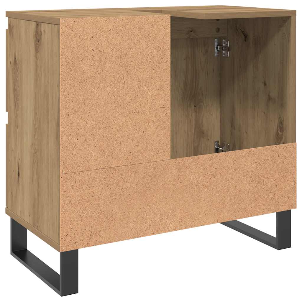 Badkamerkast 65x33x60 cm bewerkt hout artisanaal eikenkleurig is nu te koop bij PeponiXL, paradijselijk wonen!