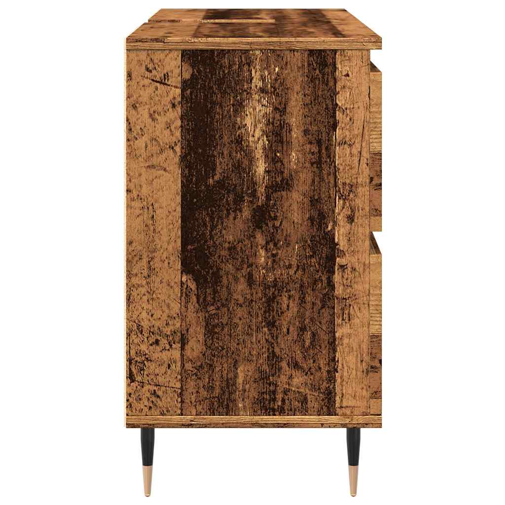 Badkamerkast 80x33x60 cm bewerkt hout oud houtkleurig is nu te koop bij PeponiXL, paradijselijk wonen!
