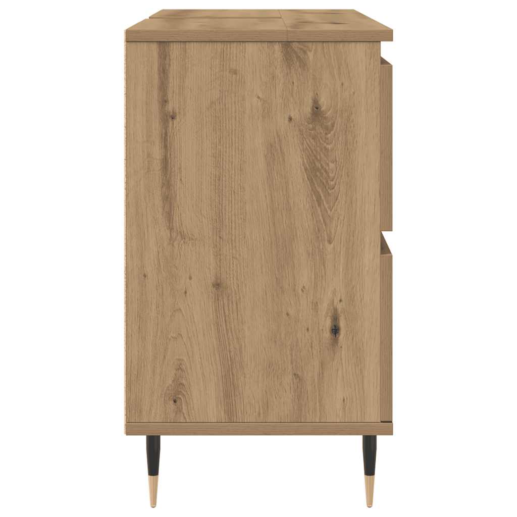 Badkamerkast 80x33x60 cm bewerkt hout artisanaal eikenkleurig is nu te koop bij PeponiXL, paradijselijk wonen!