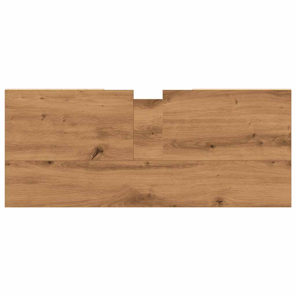 Badkamerkast 80x33x60 cm bewerkt hout artisanaal eikenkleurig is nu te koop bij PeponiXL, paradijselijk wonen!
