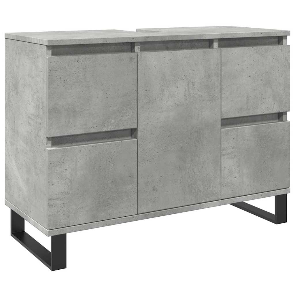 Badkamerkast 80x33x60 cm bewerkt hout betongrijs is nu te koop bij PeponiXL, paradijselijk wonen!