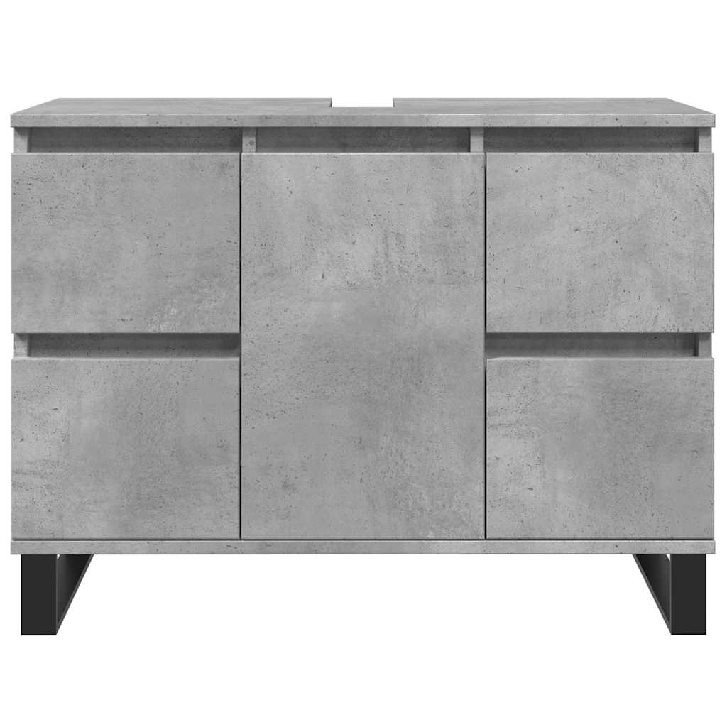 Badkamerkast 80x33x60 cm bewerkt hout betongrijs is nu te koop bij PeponiXL, paradijselijk wonen!