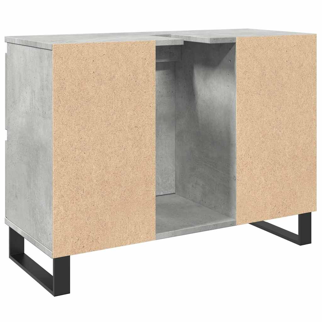 Badkamerkast 80x33x60 cm bewerkt hout betongrijs is nu te koop bij PeponiXL, paradijselijk wonen!