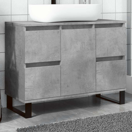 Badkamerkast 80x33x60 cm bewerkt hout betongrijs is nu te koop bij PeponiXL, paradijselijk wonen!