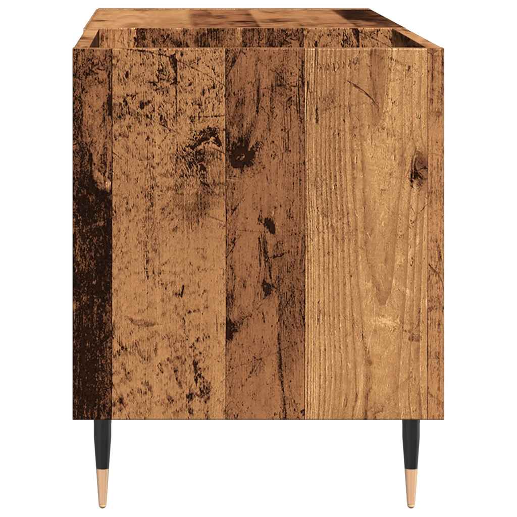 Platenkast 84,5x38x48 cm bewerkt hout oud houtkleurig is nu te koop bij PeponiXL, paradijselijk wonen!