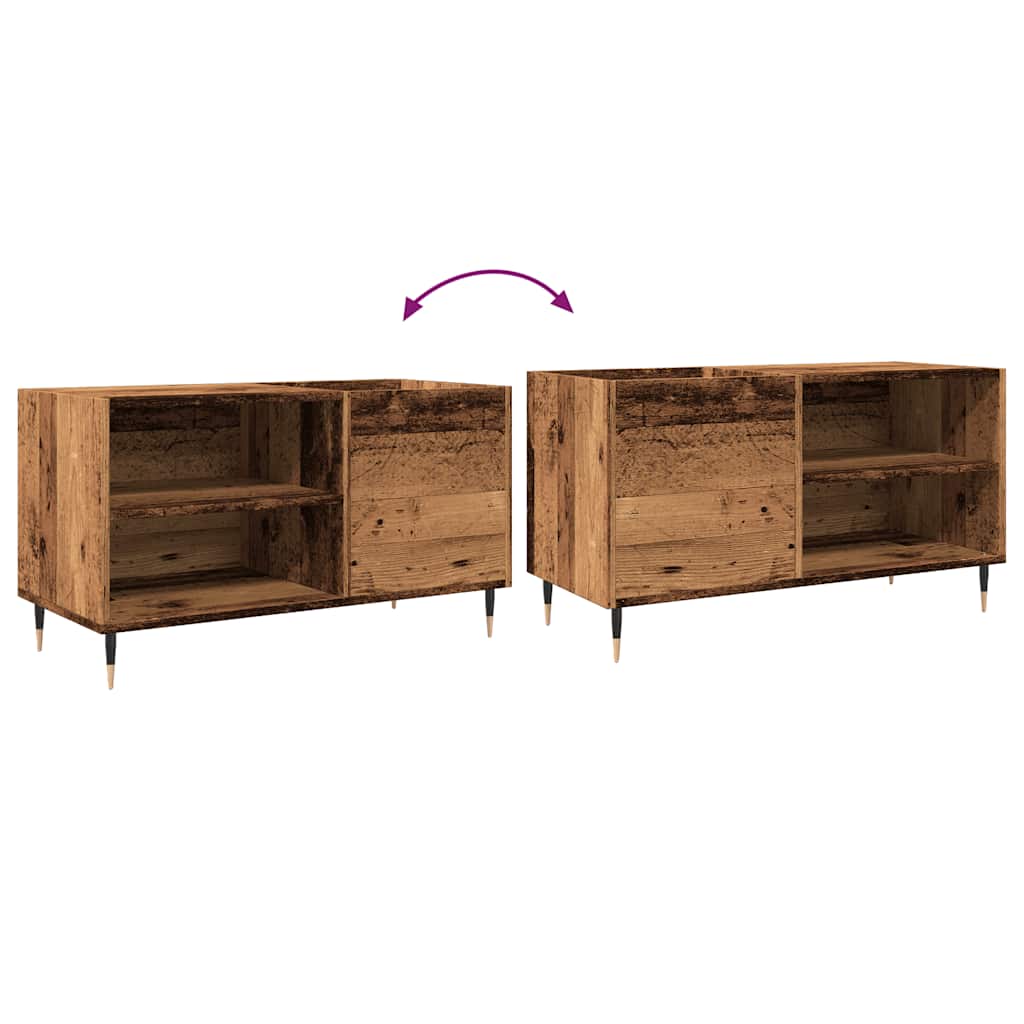 Platenkast 84,5x38x48 cm bewerkt hout oud houtkleurig is nu te koop bij PeponiXL, paradijselijk wonen!