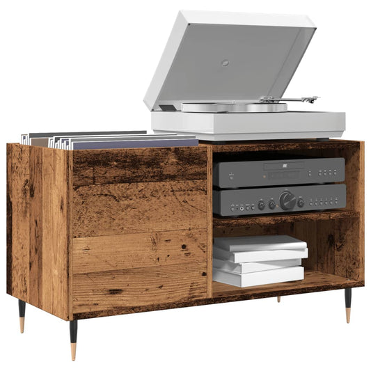 Platenkast 84,5x38x48 cm bewerkt hout oud houtkleurig is nu te koop bij PeponiXL, paradijselijk wonen!