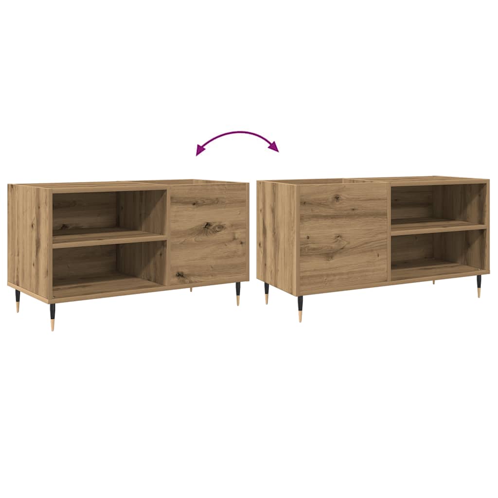 Platenkast 84,5x38x48 cm bewerkt hout artisanaal eikenkleur is nu te koop bij PeponiXL, paradijselijk wonen!