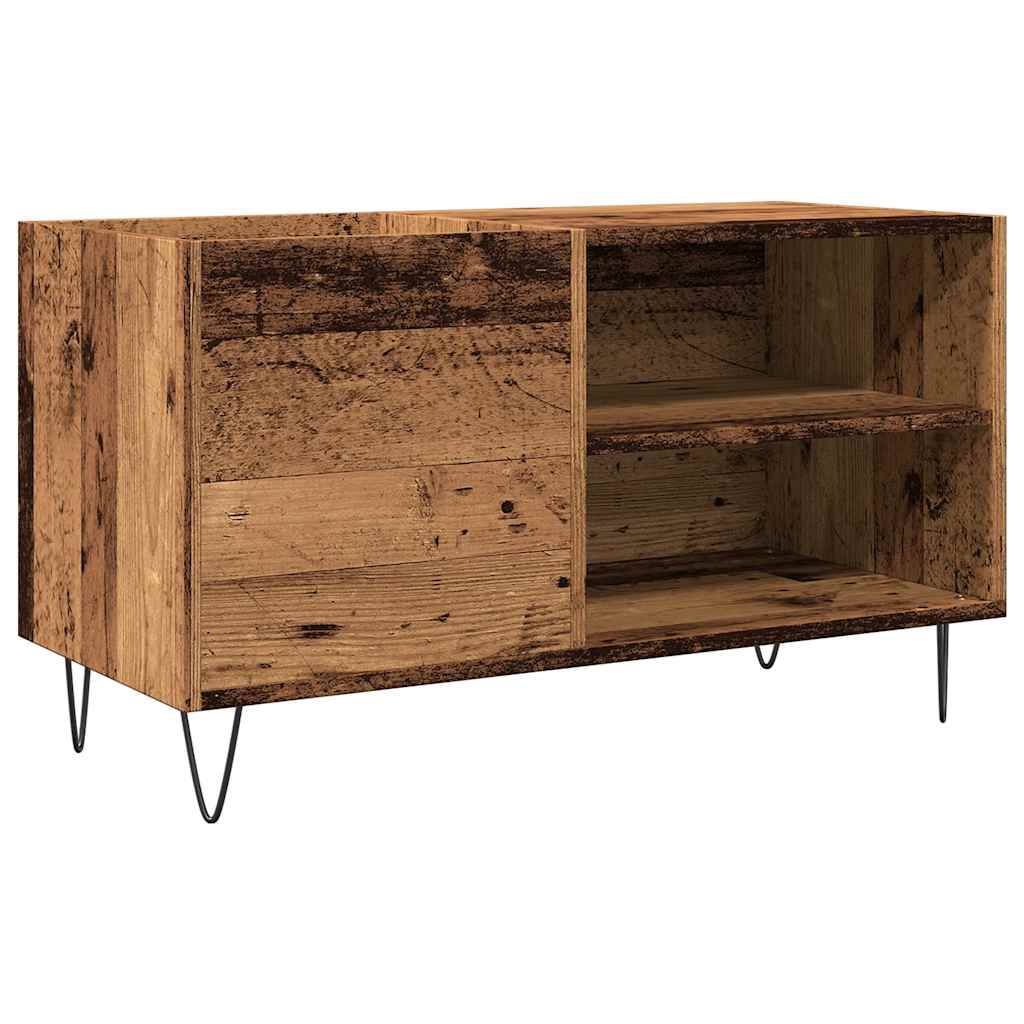 Platenkast 84,5x38x48 cm bewerkt hout oud houtkleurig is nu te koop bij PeponiXL, paradijselijk wonen!