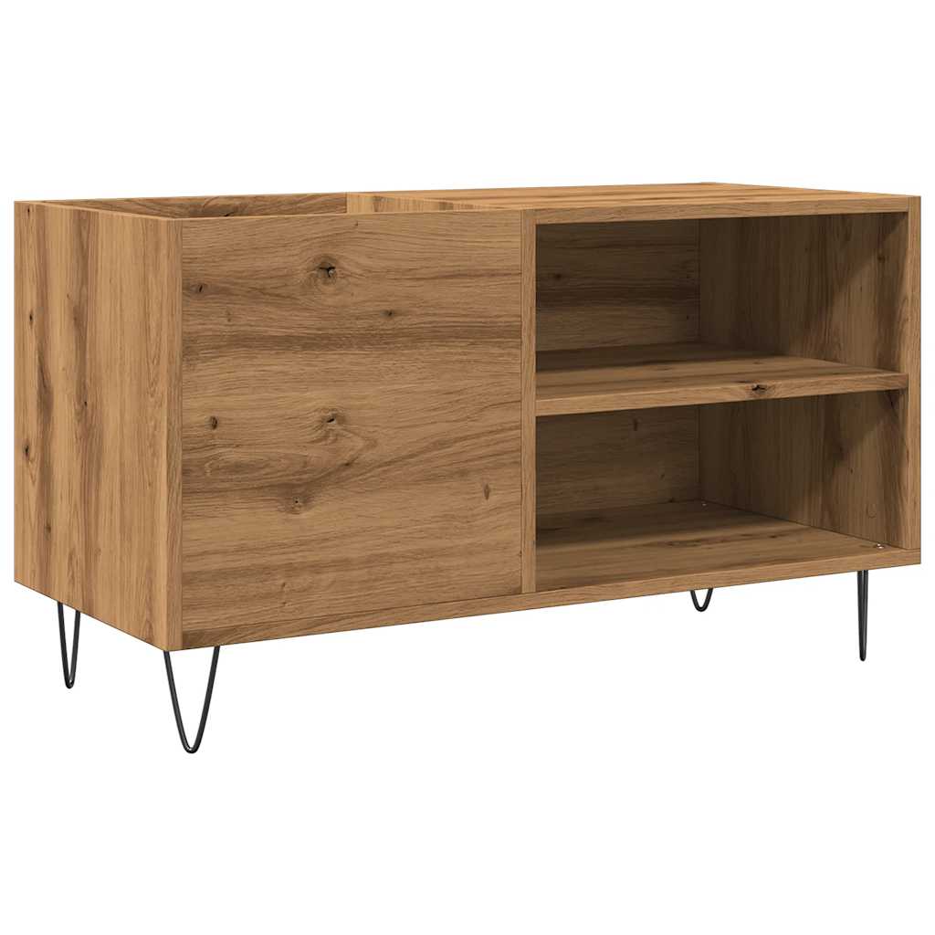 Platenkast 84,5x38x48 cm bewerkt hout artisanaal eikenkleur is nu te koop bij PeponiXL, paradijselijk wonen!