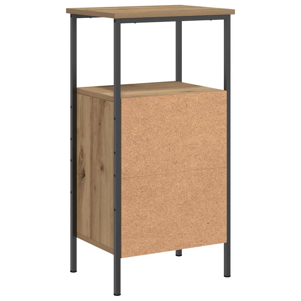 Nachtkastje 41x31x80 cm bewerkt hout artisanaal eikenkleurig is nu te koop bij PeponiXL, paradijselijk wonen!