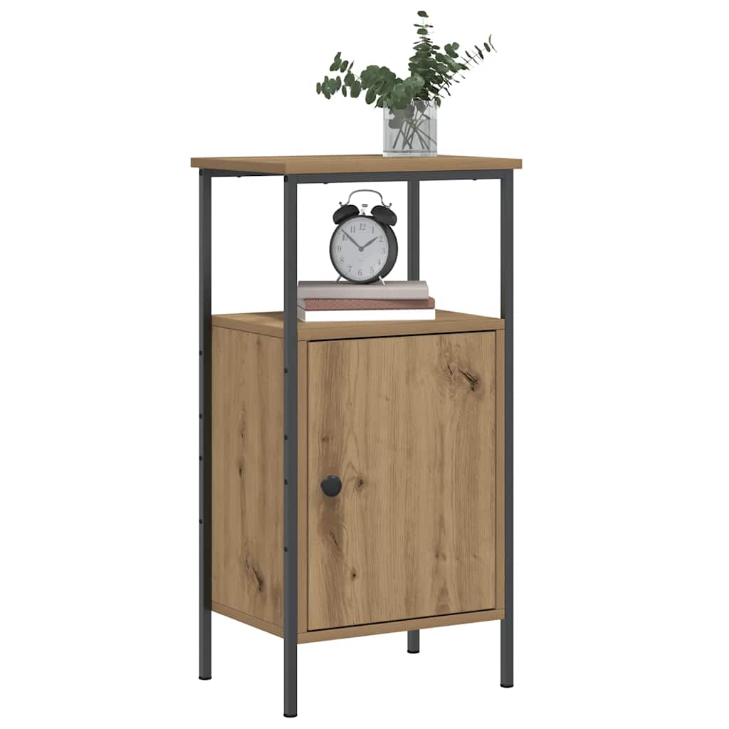 Nachtkastje 41x31x80 cm bewerkt hout artisanaal eikenkleurig is nu te koop bij PeponiXL, paradijselijk wonen!