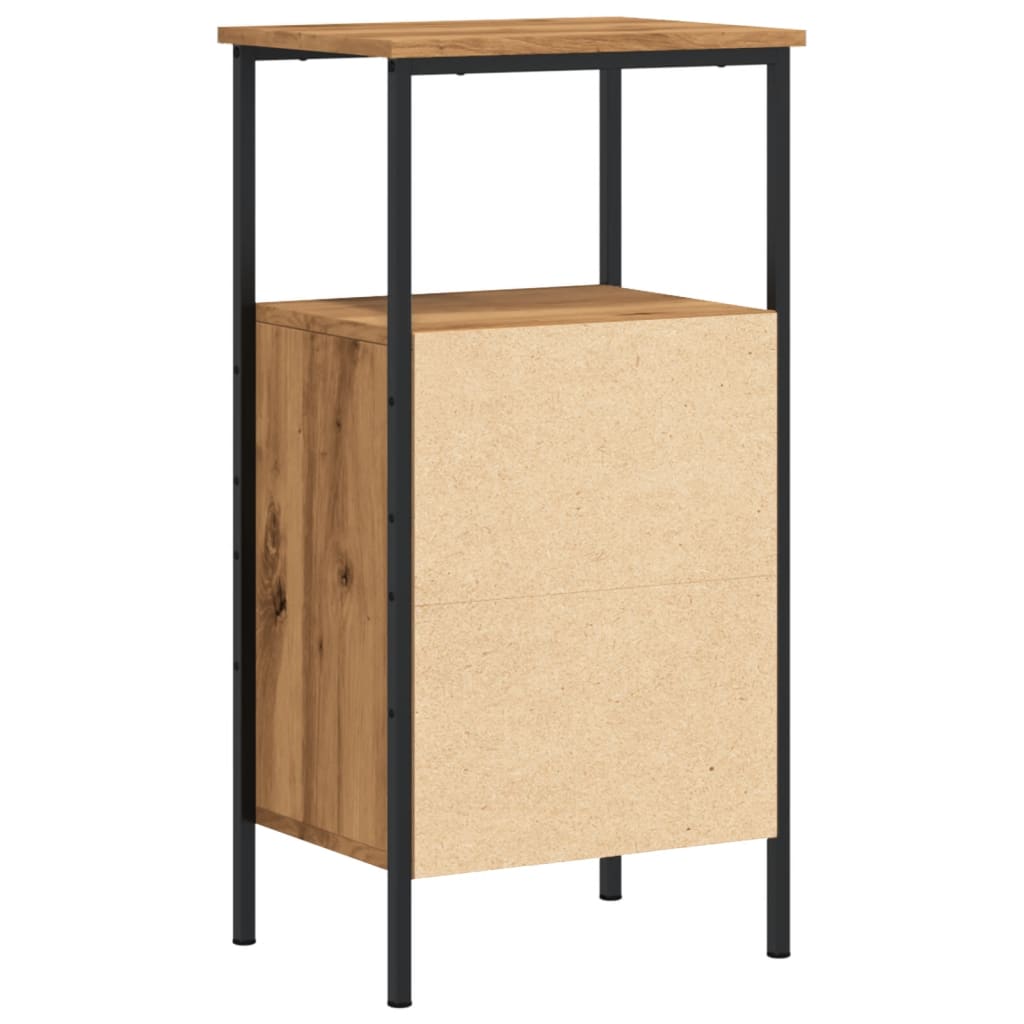 Nachtkastjes 2 st 41x31x80cm bewerkt hout artisanaal eikenkleur is nu te koop bij PeponiXL, paradijselijk wonen!