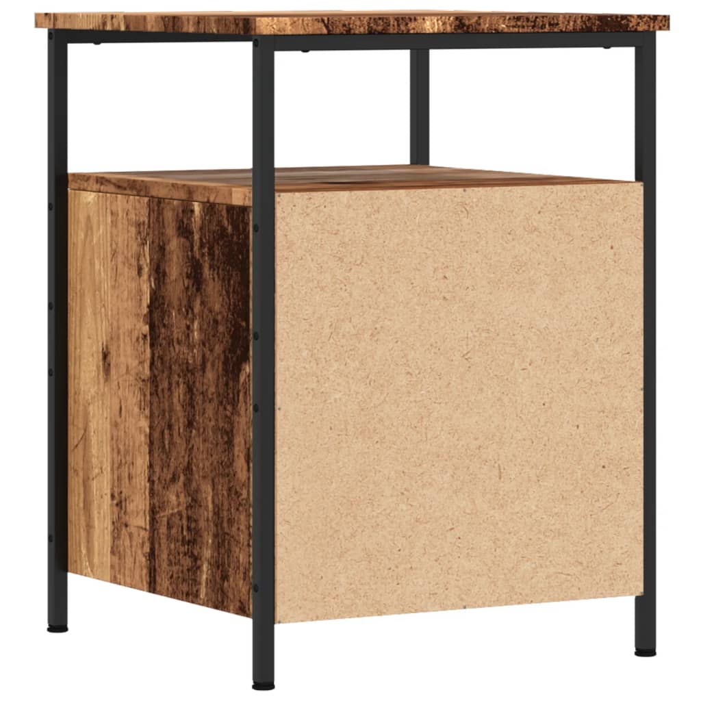 Nachtkastjes 2 st 44x45x60 cm bewerkt hout oud houtkleurig is nu te koop bij PeponiXL, paradijselijk wonen!