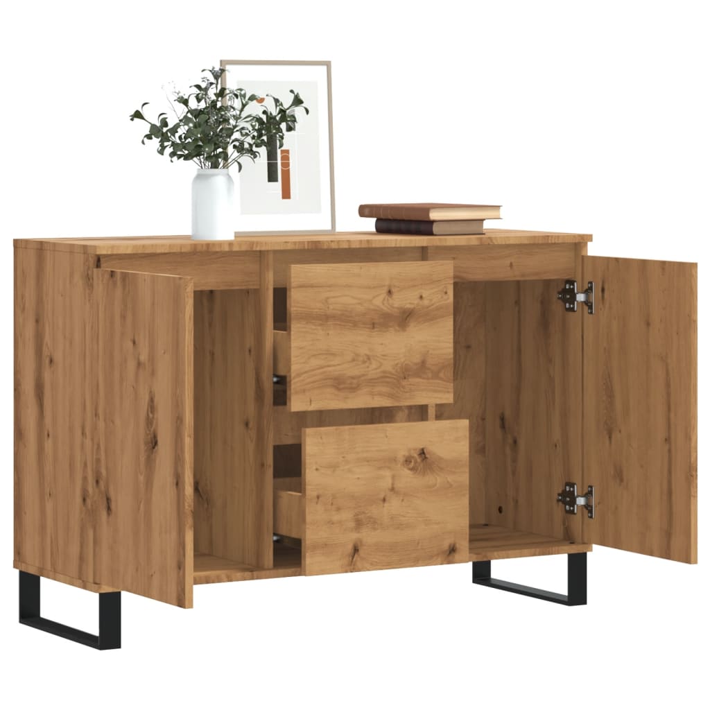 Dressoir 104x35x70 cm bewerkt hout artisanaal eikenkleurig is nu te koop bij PeponiXL, paradijselijk wonen!