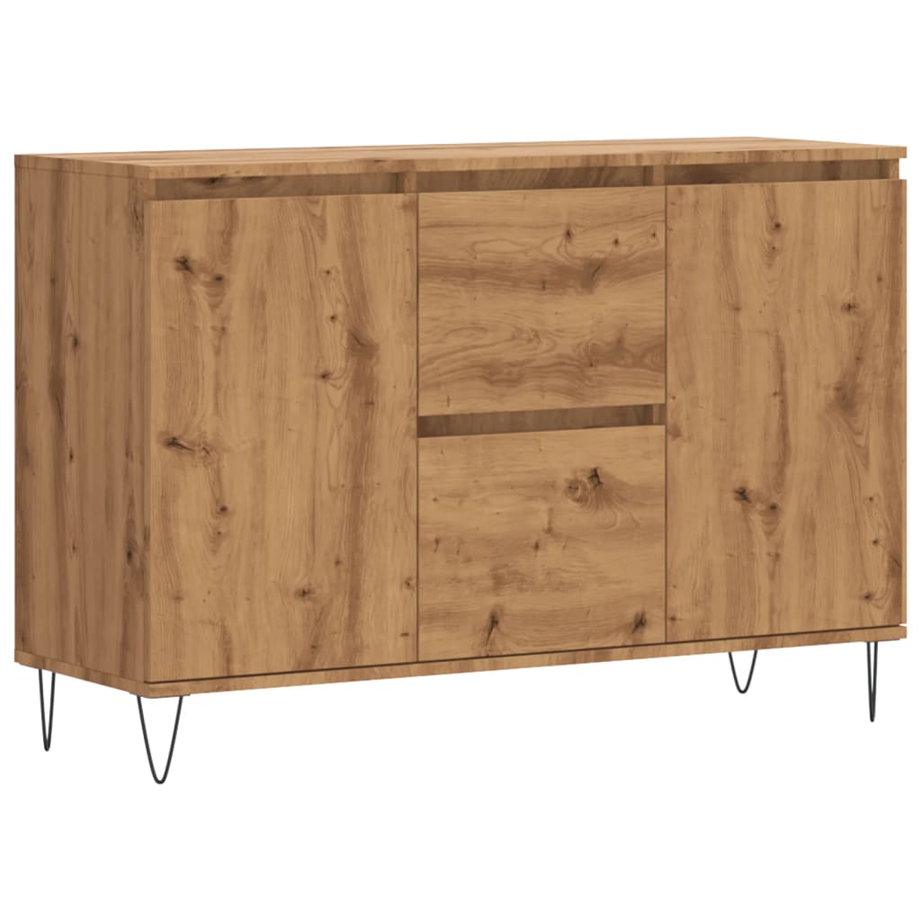 Dressoir 104x35x70 cm bewerkt hout artisanaal eikenkleurig is nu te koop bij PeponiXL, paradijselijk wonen!