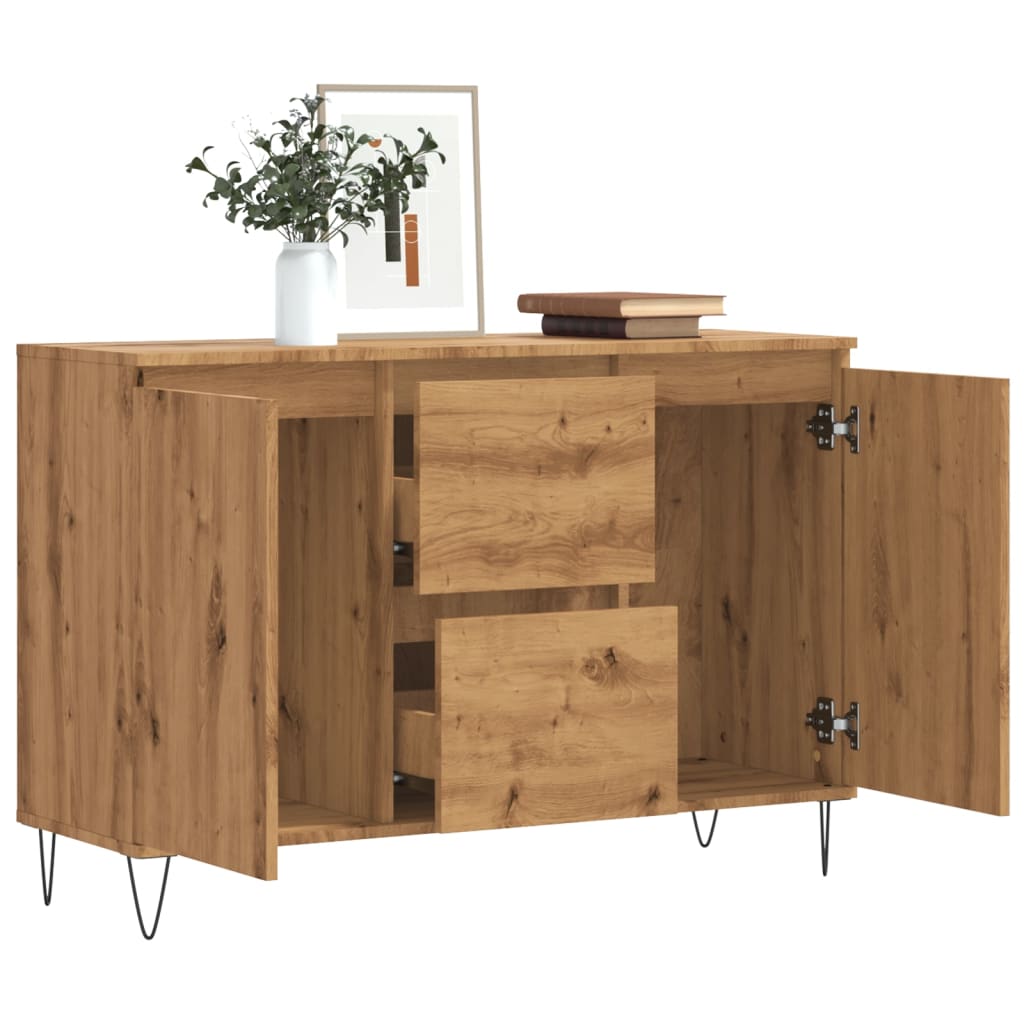 Dressoir 104x35x70 cm bewerkt hout artisanaal eikenkleurig is nu te koop bij PeponiXL, paradijselijk wonen!