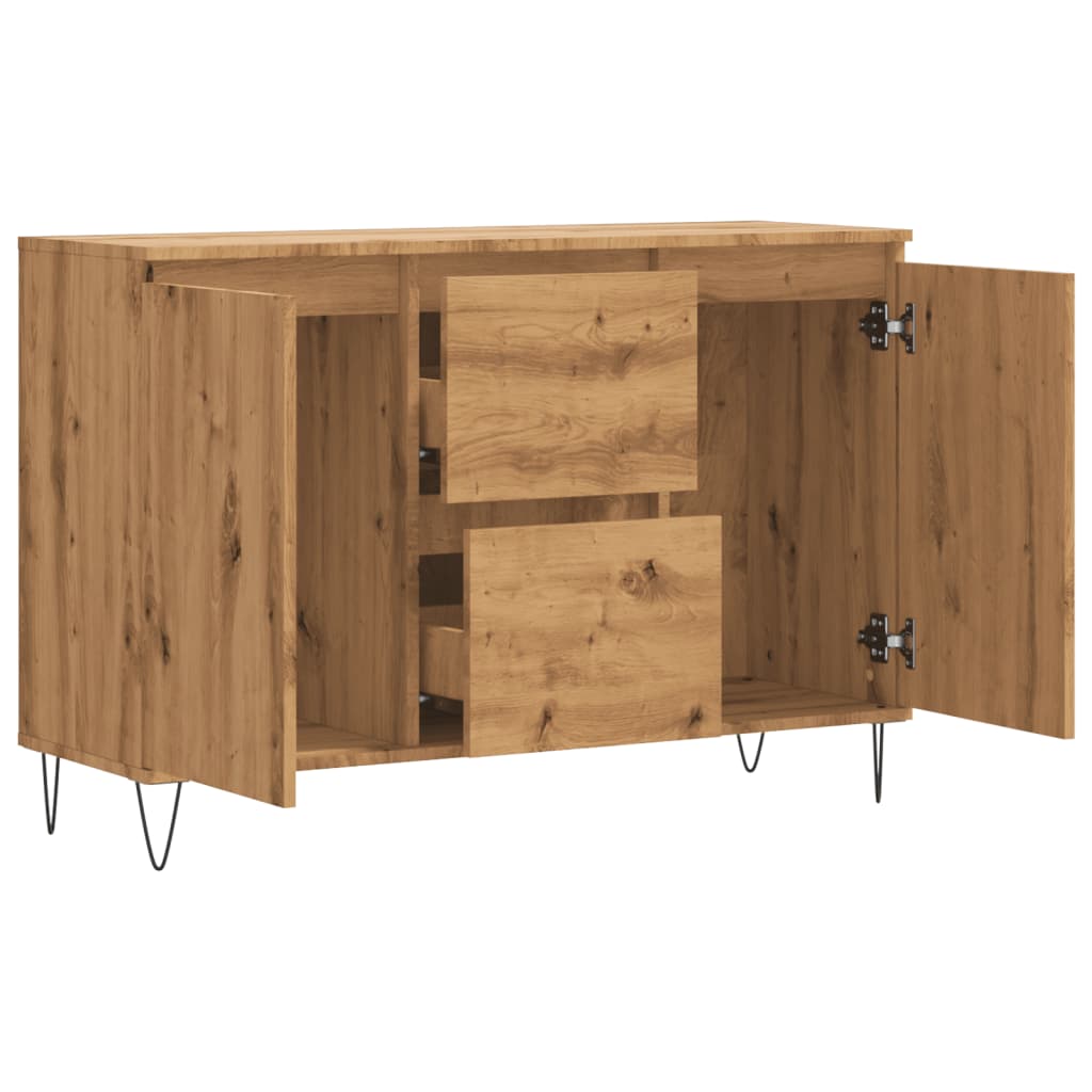 Dressoir 104x35x70 cm bewerkt hout artisanaal eikenkleurig is nu te koop bij PeponiXL, paradijselijk wonen!