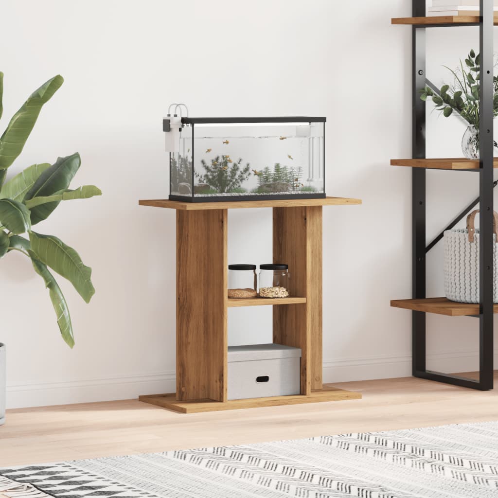 Aquariumstandaard 60x30x60cm bewerkt hout artisanaal eikenkleur is nu te koop bij PeponiXL, paradijselijk wonen!