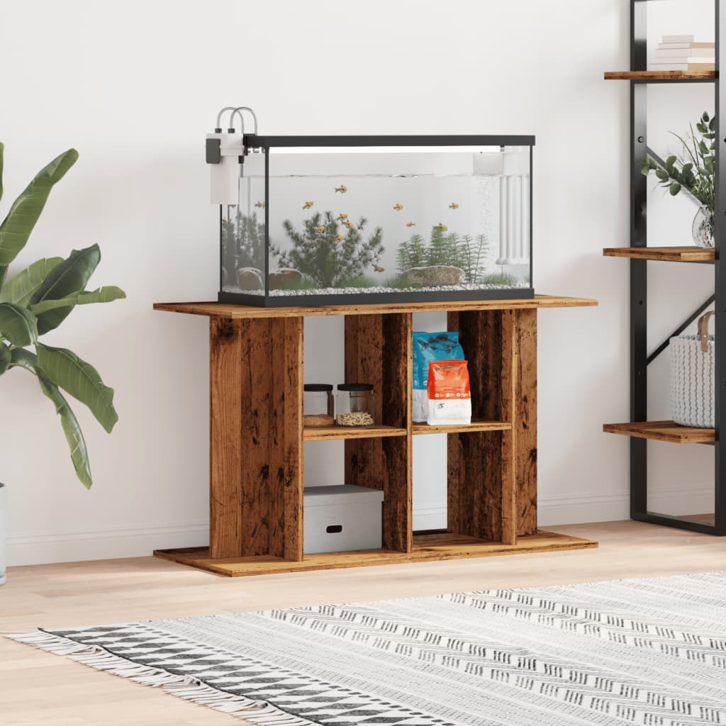 Aquariumstandaard 100x40x60 cm bewerkt hout oud houtkleurig is nu te koop bij PeponiXL, paradijselijk wonen!