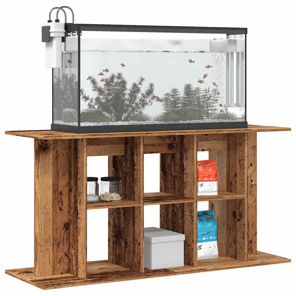 Aquariumstandaard 120x40x60 cm bewerkt hout oud houtkleurig is nu te koop bij PeponiXL, paradijselijk wonen!