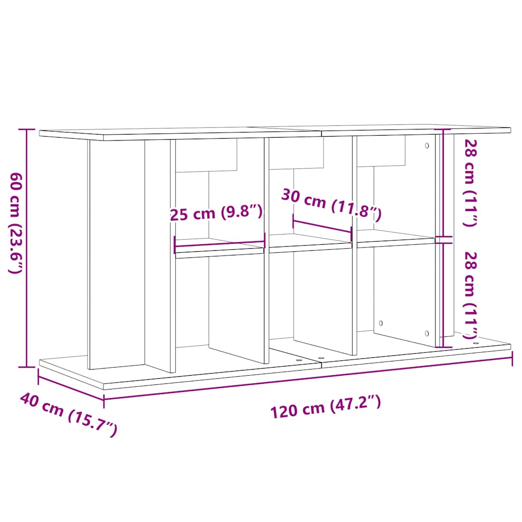 Aquariumstandaard 120x40x60 cm bewerkt hout oud houtkleurig is nu te koop bij PeponiXL, paradijselijk wonen!