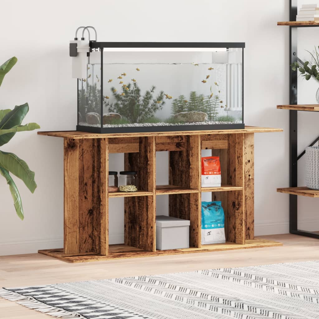 Aquariumstandaard 120x40x60 cm bewerkt hout oud houtkleurig is nu te koop bij PeponiXL, paradijselijk wonen!