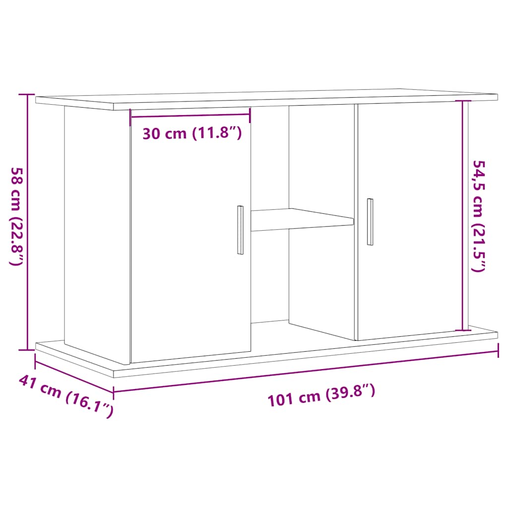 Aquariumstandaard 101x41x58 cm bewerkt hout oud houtkleurig is nu te koop bij PeponiXL, paradijselijk wonen!