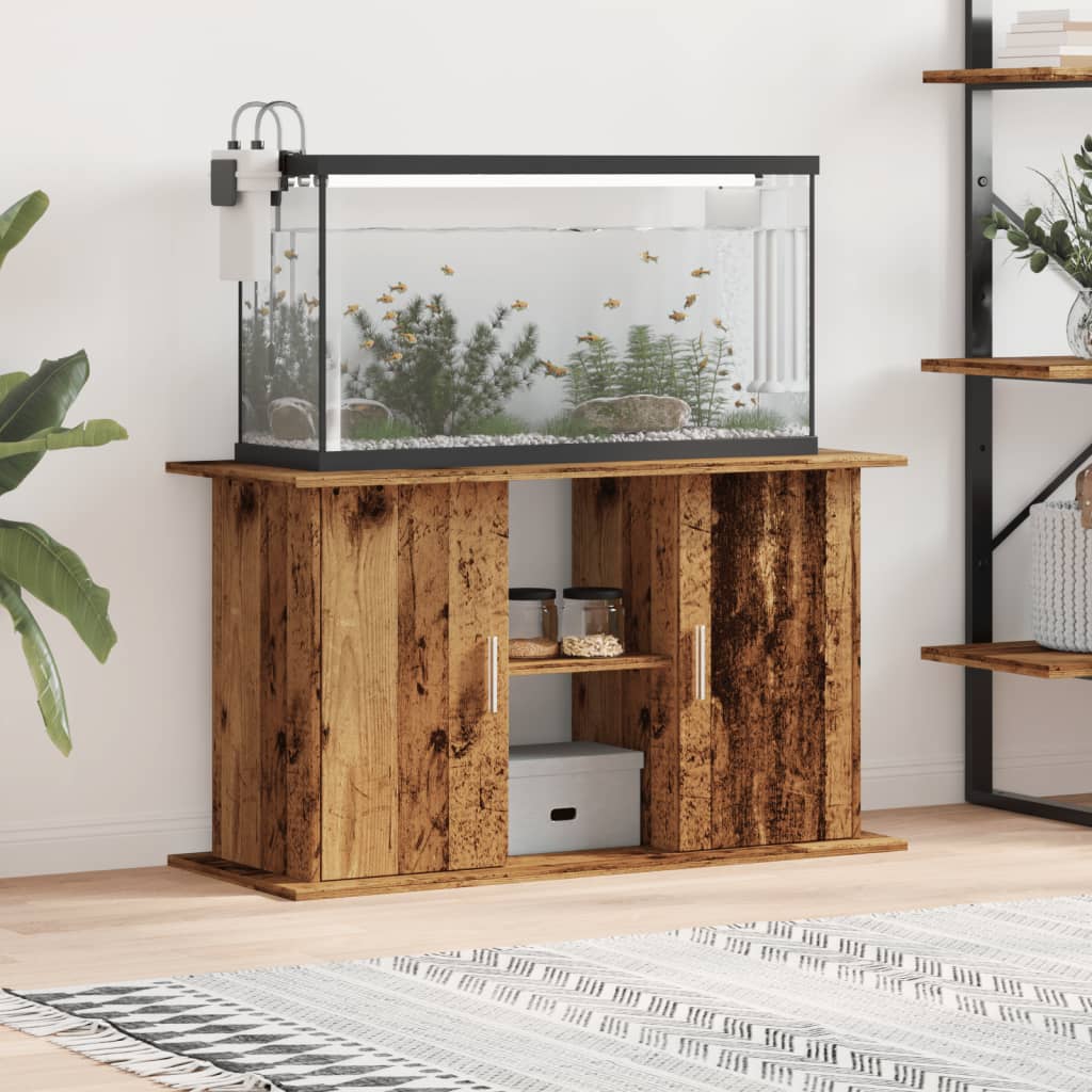 Aquariumstandaard 101x41x58 cm bewerkt hout oud houtkleurig is nu te koop bij PeponiXL, paradijselijk wonen!