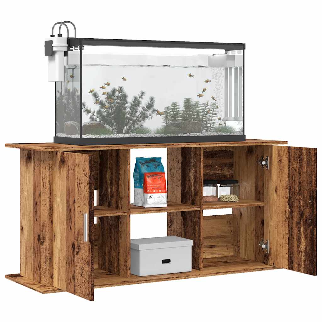 Aquariumstandaard 121x41x58 cm bewerkt hout oud houtkleurig is nu te koop bij PeponiXL, paradijselijk wonen!