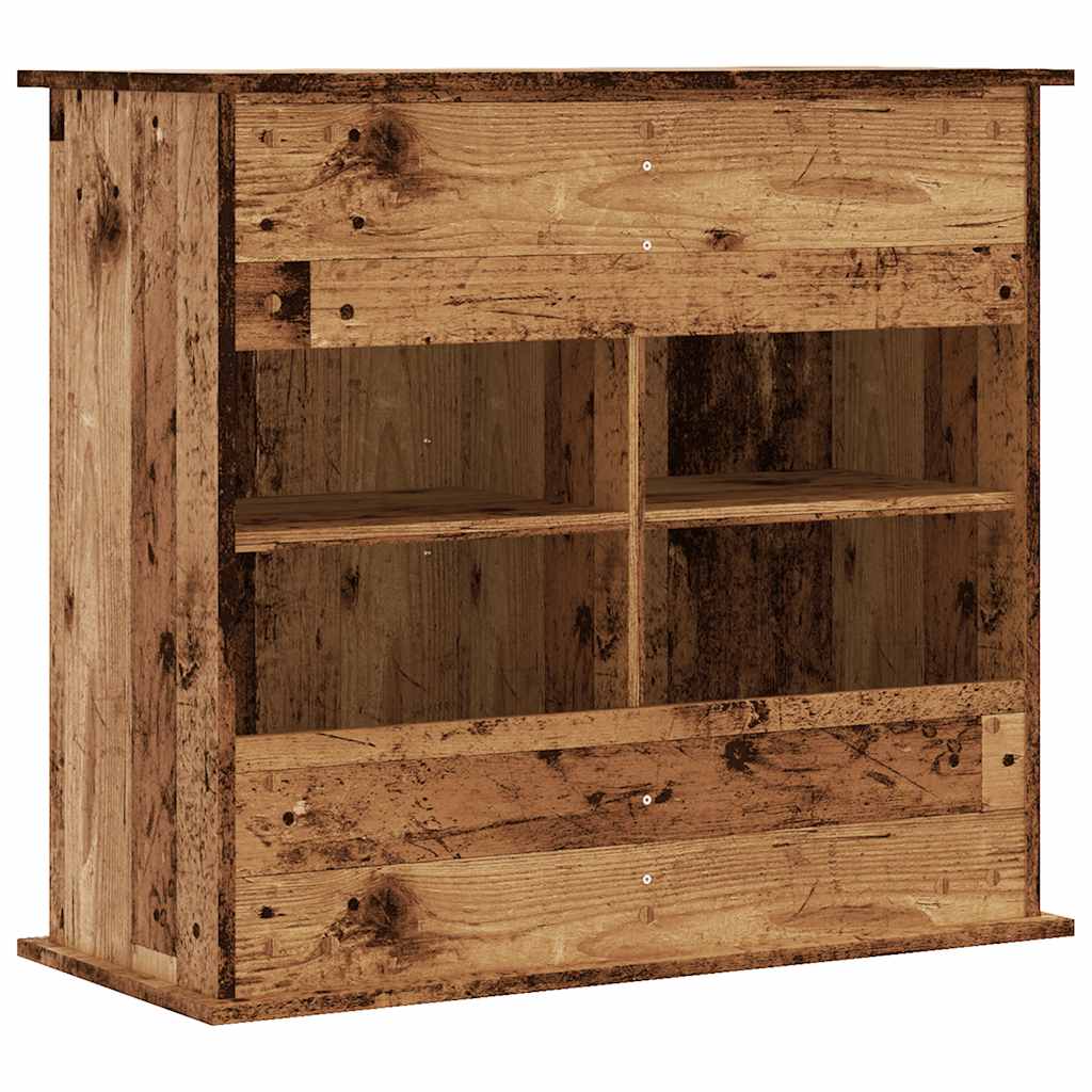 Aquariumstandaard 81x36x73 cm bewerkt hout oud houtkleurig is nu te koop bij PeponiXL, paradijselijk wonen!