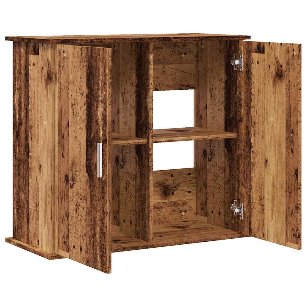 Aquariumstandaard 81x36x73 cm bewerkt hout oud houtkleurig is nu te koop bij PeponiXL, paradijselijk wonen!