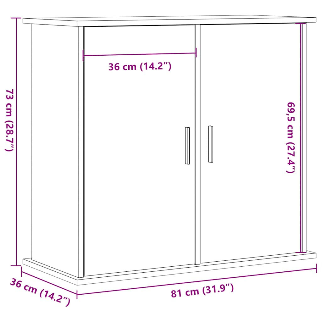 Aquariumstandaard 81x36x73 cm bewerkt hout oud houtkleurig is nu te koop bij PeponiXL, paradijselijk wonen!