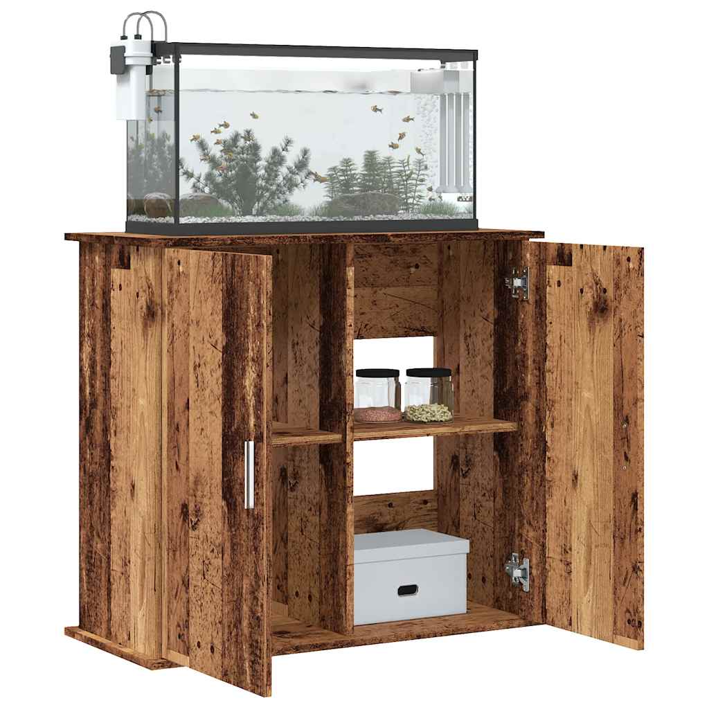 Aquariumstandaard 81x36x73 cm bewerkt hout oud houtkleurig is nu te koop bij PeponiXL, paradijselijk wonen!