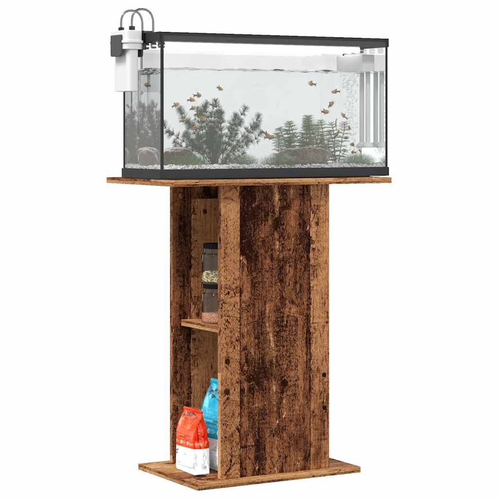 Aquariumstandaard 36x60,5x72,5 cm bewerkt hout oud houtkleurig is nu te koop bij PeponiXL, paradijselijk wonen!