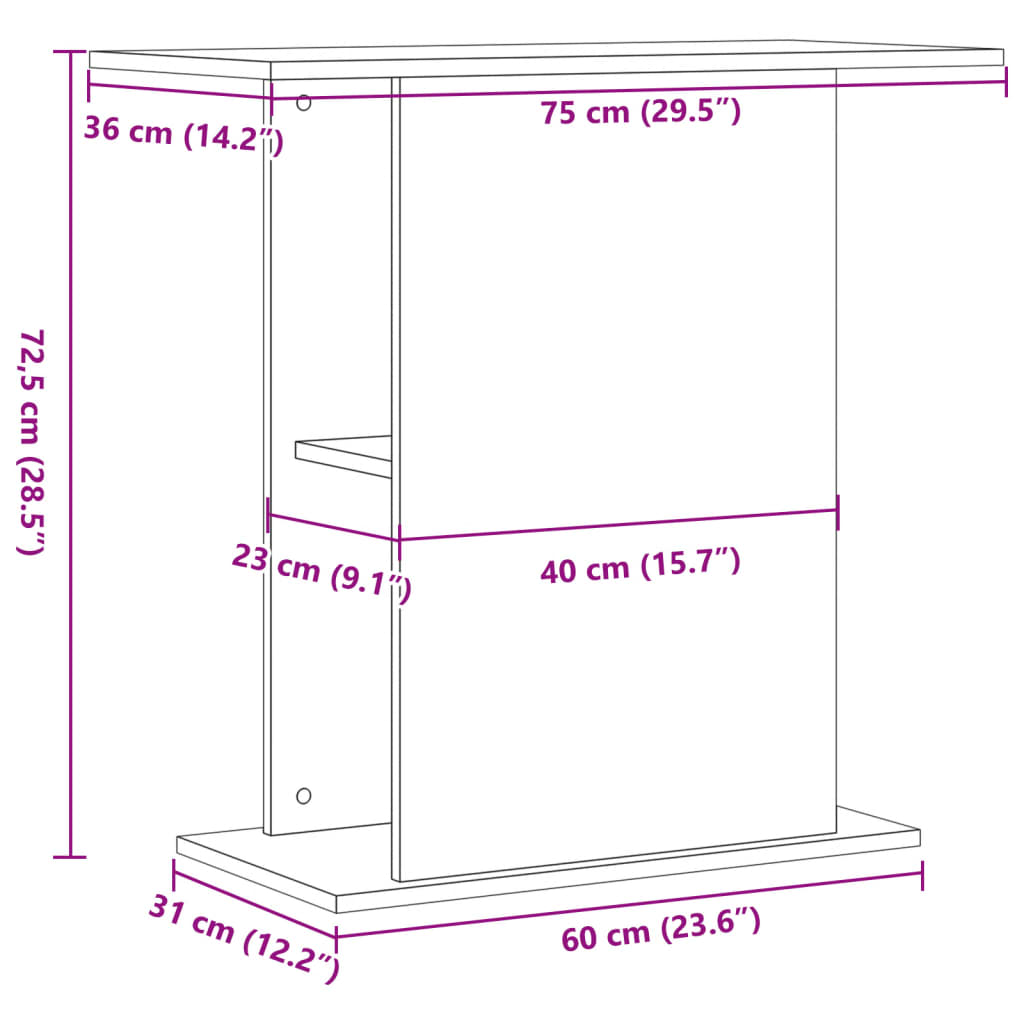 Aquariumstandaard Oud Hout 36x75x72,5 cm Bewerkt Hout is nu te koop bij PeponiXL, paradijselijk wonen!