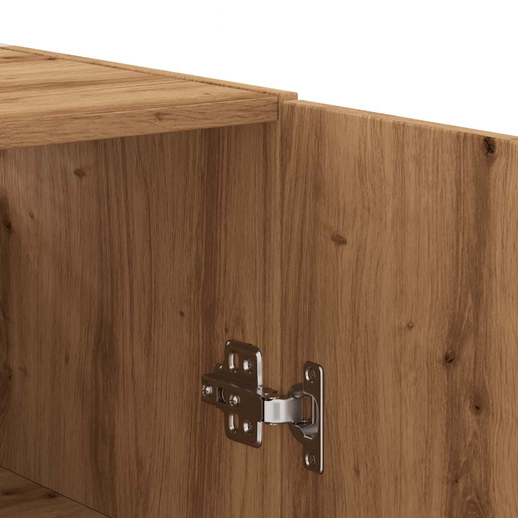 Wandkast 69,5x34x90 cm artisanaal eikenkleurig is nu te koop bij PeponiXL, paradijselijk wonen!