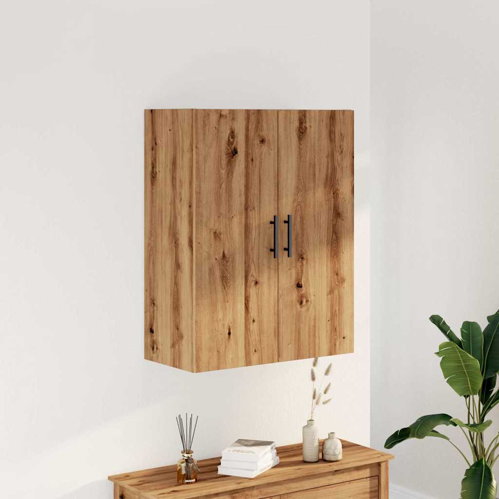 Wandkast 69,5x34x90 cm artisanaal eikenkleurig is nu te koop bij PeponiXL, paradijselijk wonen!