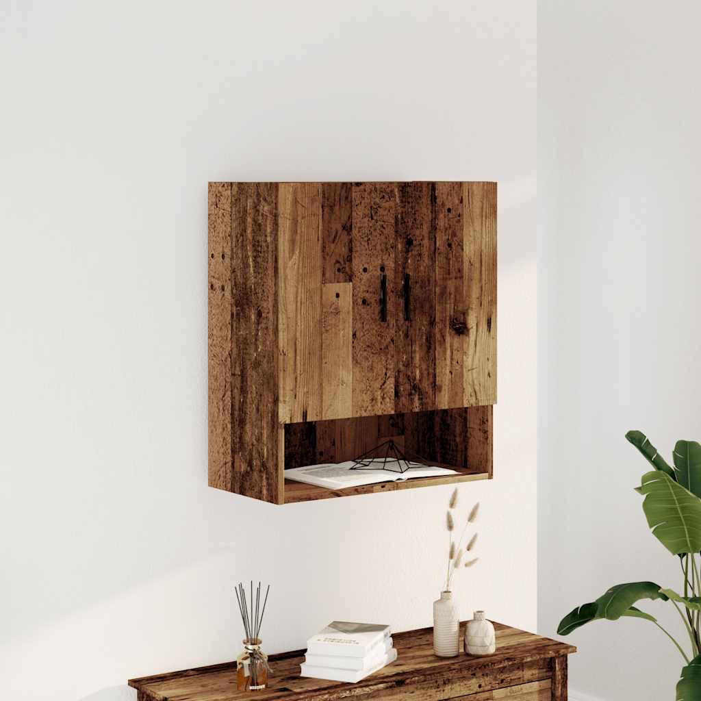 Wandkast 60x31x70 cm bewerkt hout oud houtkleurig is nu te koop bij PeponiXL, paradijselijk wonen!