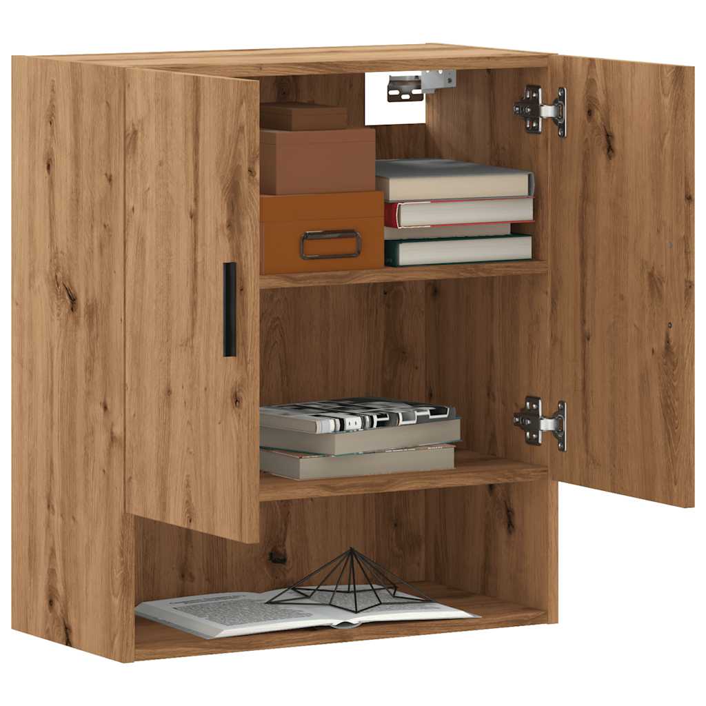 Wandkast 60x31x70 cm bewerkt hout artisanaal eikenkleur is nu te koop bij PeponiXL, paradijselijk wonen!