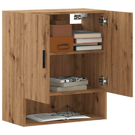 Wandkast 60x31x70 cm bewerkt hout artisanaal eikenkleur is nu te koop bij PeponiXL, paradijselijk wonen!