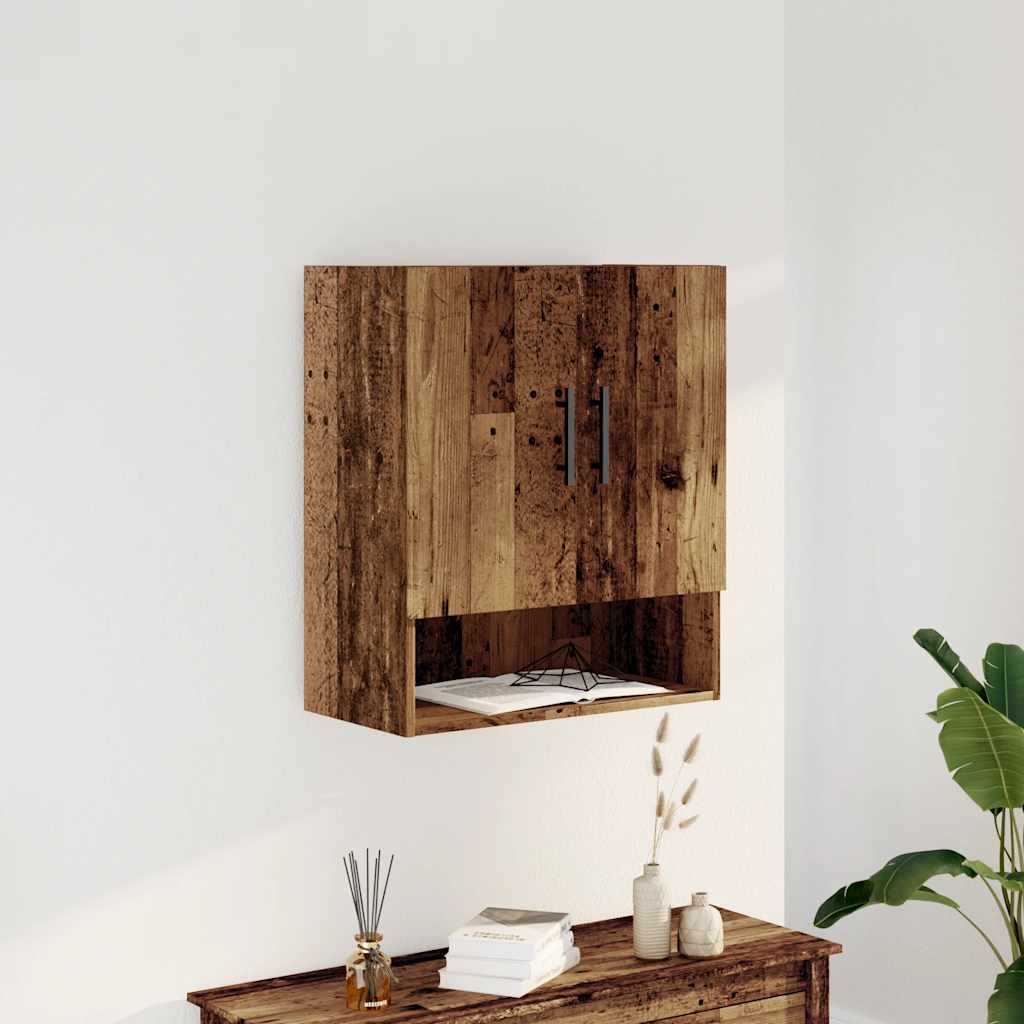 Wandkast 60x31x70 cm bewerkt hout oud houtkleurig is nu te koop bij PeponiXL, paradijselijk wonen!