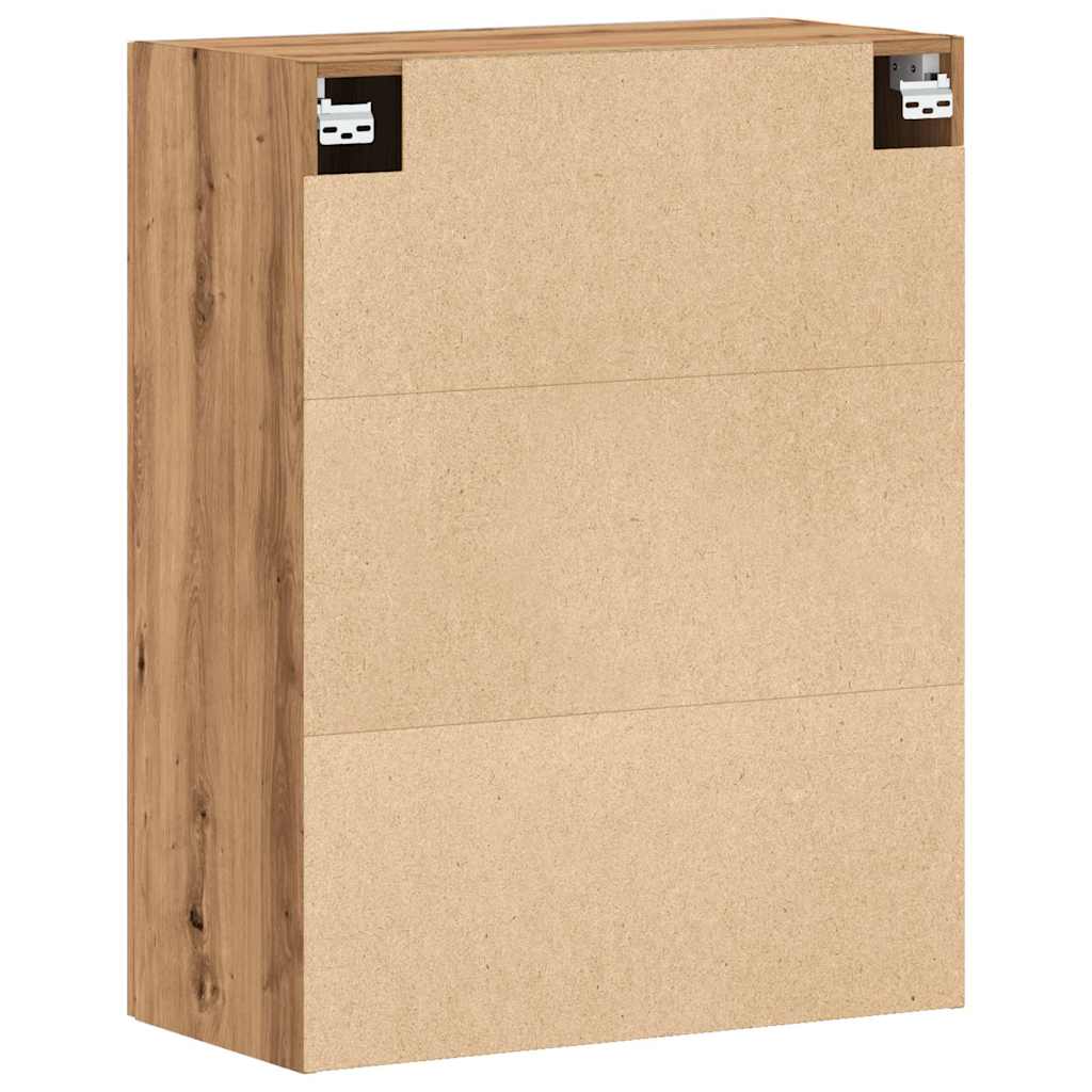 Wandkast 60x31x70 cm bewerkt hout artisanaal eikenkleur is nu te koop bij PeponiXL, paradijselijk wonen!