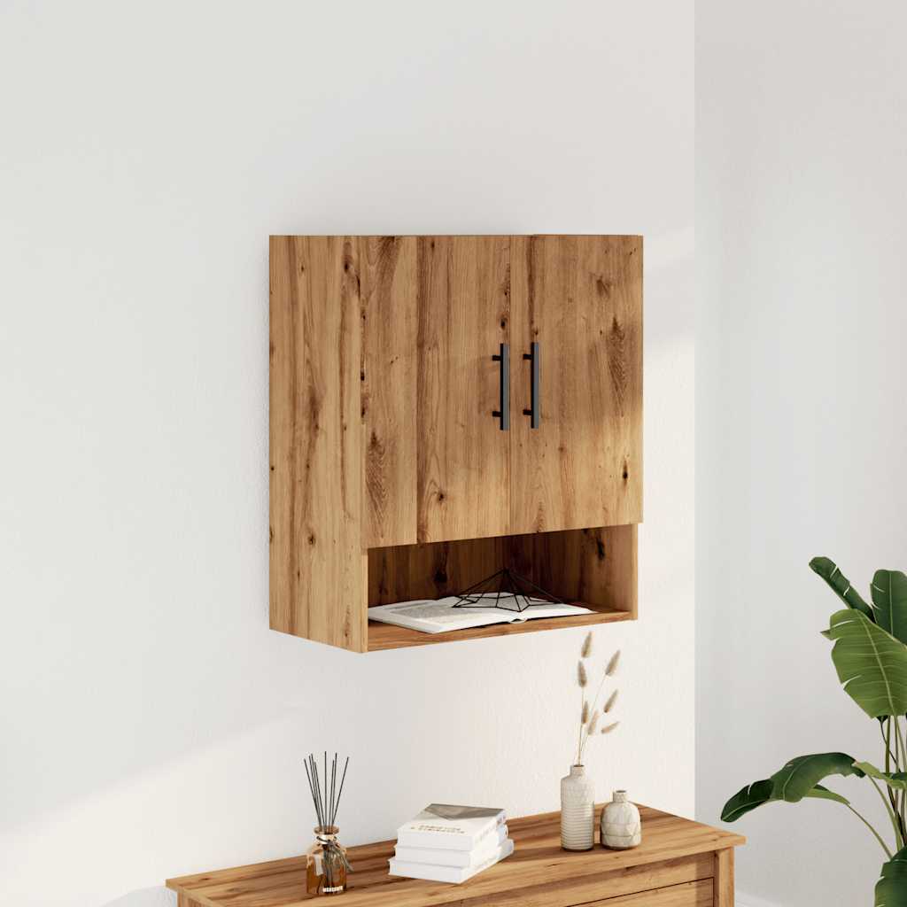 Wandkast 60x31x70 cm bewerkt hout artisanaal eikenkleur is nu te koop bij PeponiXL, paradijselijk wonen!