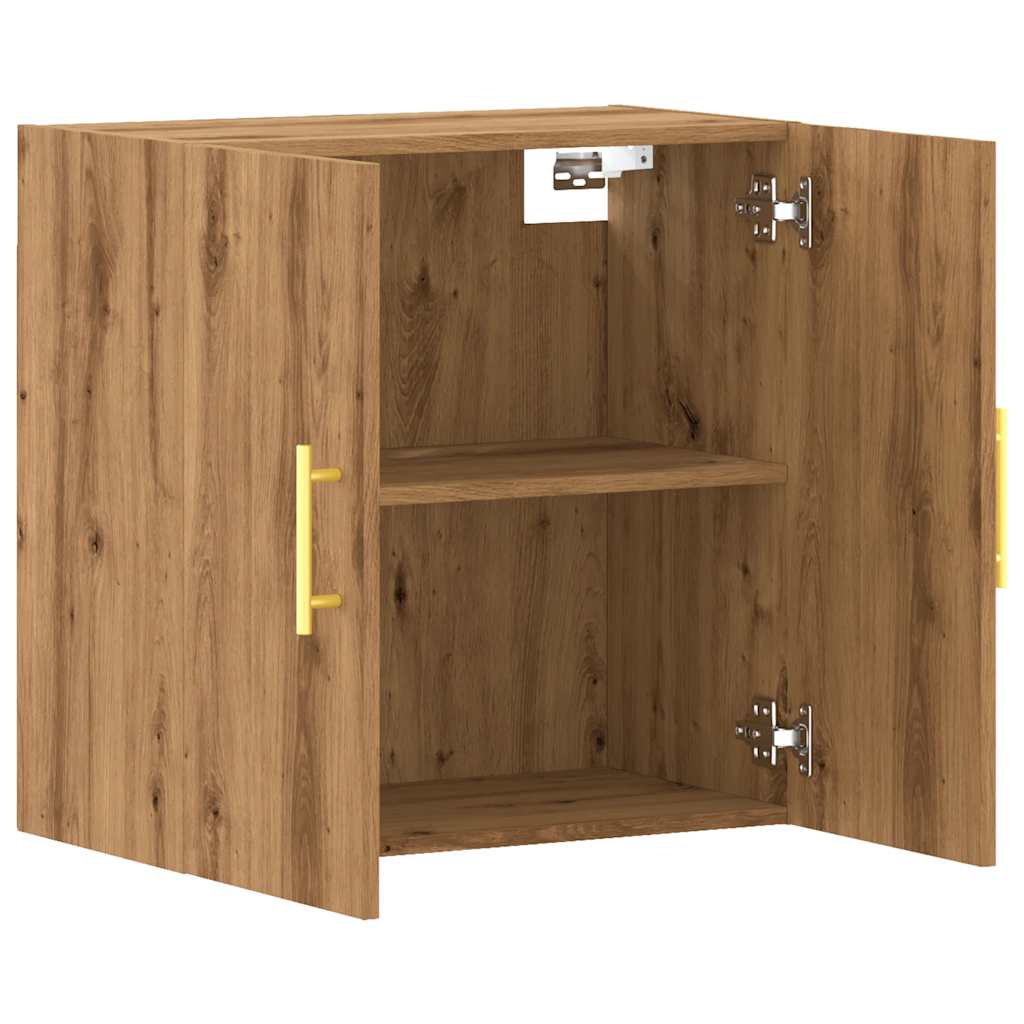 Wandkast 60x31x60 cm bewerkt hout artisanaal eikenkleurig is nu te koop bij PeponiXL, paradijselijk wonen!