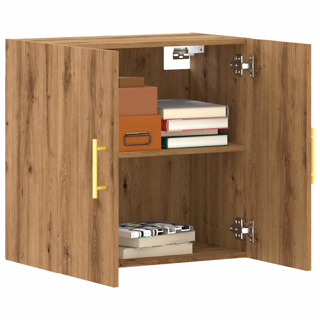 Wandkast 60x31x60 cm bewerkt hout artisanaal eikenkleurig is nu te koop bij PeponiXL, paradijselijk wonen!