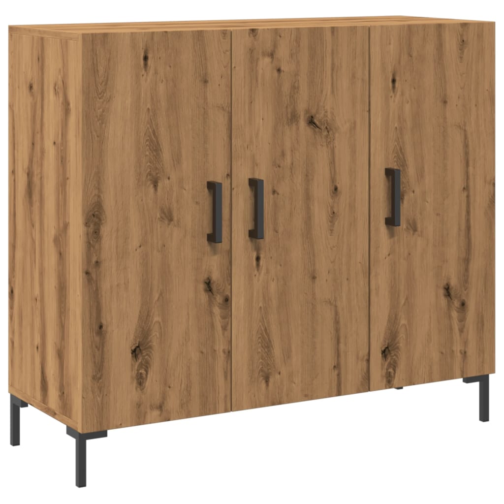 Dressoir 90x34x80 cm bewerkt hout artisanaal eikenkleurig is nu te koop bij PeponiXL, paradijselijk wonen!